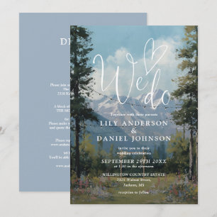 We Do Mountain Wildflower Wedding All In One Invitation