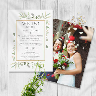 We Do Part Two Wedding Photo Sequel Greenery Invitation