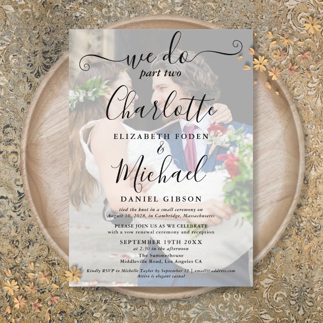 We Do Part Two Wedding Photo Sequel Script  Acrylic Invitations (We Do Part Two Wedding Photo Sequel Script Acrylic Invitations)