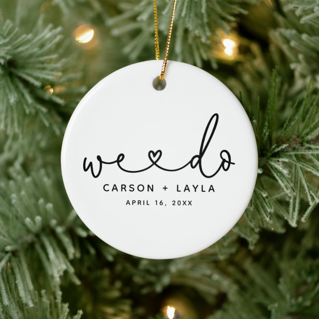 We Do Personalized Wedding Ceramic Ornament (Tree)