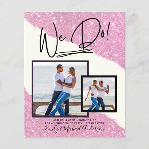 We Do PHOTO Engagement Party Invitations Budget Flyer