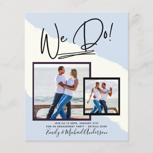 We Do PHOTO Engagement Party Invitations Budget Flyer