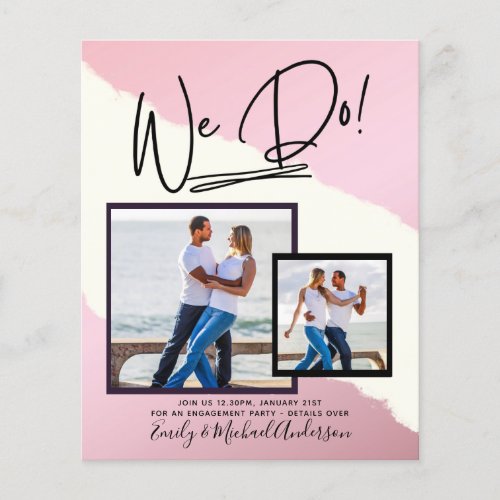 We Do PHOTO Engagement Party Invitations Budget Flyer