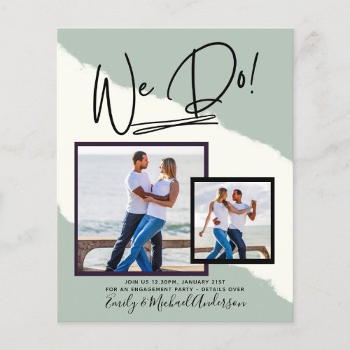 We Do PHOTO Engagement Party Invitations Budget Flyer