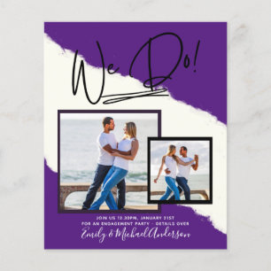 We Do! PHOTO Engagement Party Invitations Budget Flyer
