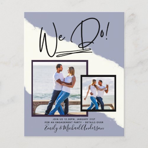 We Do PHOTO Engagement Party Invitations Budget Flyer