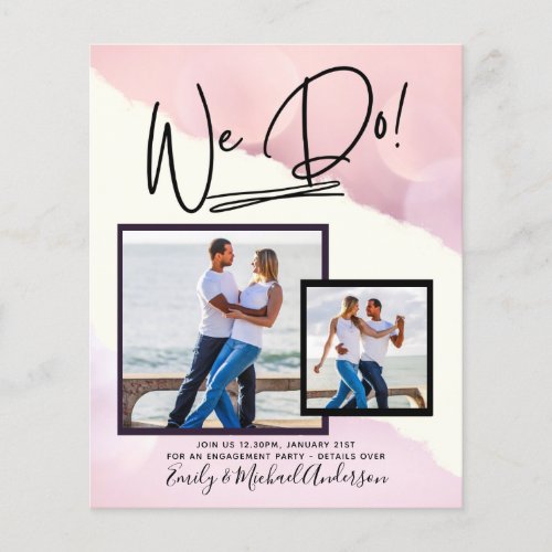 We Do PHOTO Engagement Party Invitations Budget Flyer