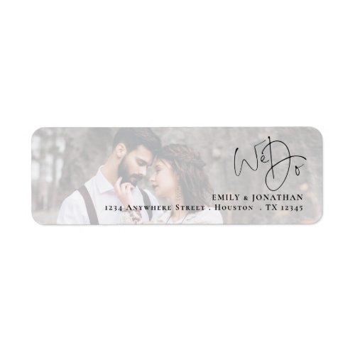 We Do Photo Return Name Address Wedding  Label