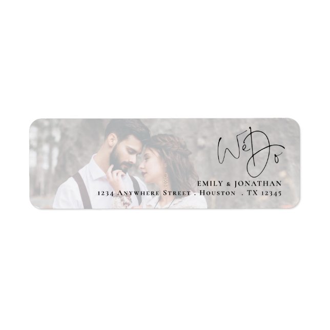 We Do Photo Return Name Address Wedding  Label (Front)