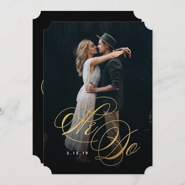 We Do Photo Wedding Invitation in Faux Foil (Front/Back)
