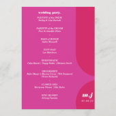 We Do Pink Retro Style Wedding Order of Service Program (Back)