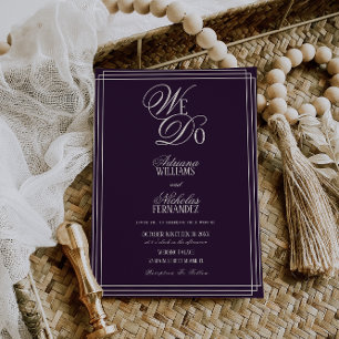 We Do Plum Old Money Wedding Invitation