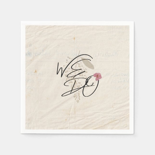 WE DO Pressed Flowers Shabby Garden Chic Program Napkins (Front)