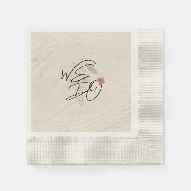 WE DO Pressed Flowers Shabby Garden Chic Program Napkins (Front)