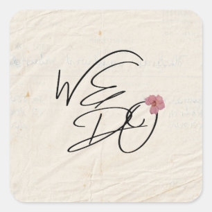 WE DO Pressed Flowers Shabby Garden Chic Program Square Sticker
