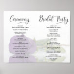 We Do! Purple Rose Modern Wedding Program Inside Poster<br><div class="desc">This beautiful wedding program is both modern and elegant. The DIY folded design features modern script lettering on the front reading "we do" with the names of the couple and wedding date/location. There is a photo of a beautiful long-stemmed royal purple colored rose reflecting in a pool of water with...</div>