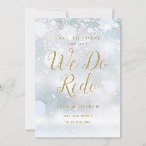 We Do Redo New Plan Winter Save the Date  Invitation