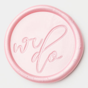 We Do Romantic Pink Cursive Wax Seal Sticker