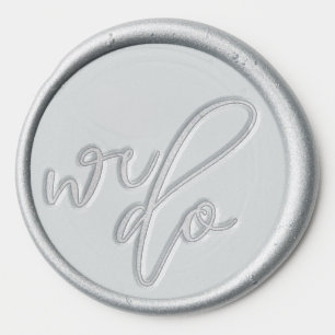 We Do Romantic Silver Embossed Wax Seal Sticker