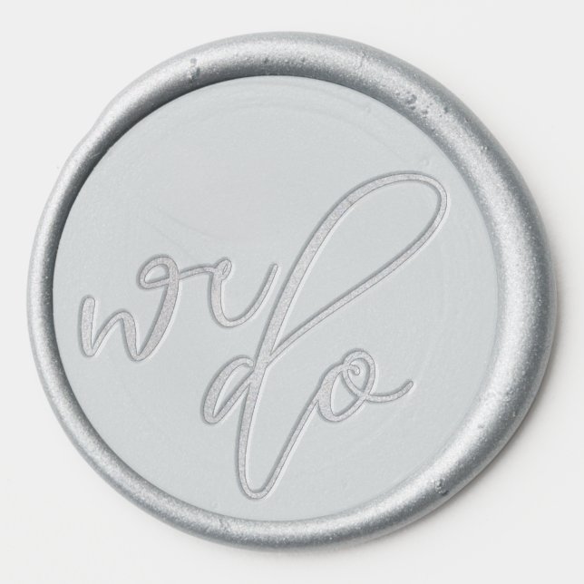 We Do Romantic Silver Embossed Wax Seal Sticker (Front)
