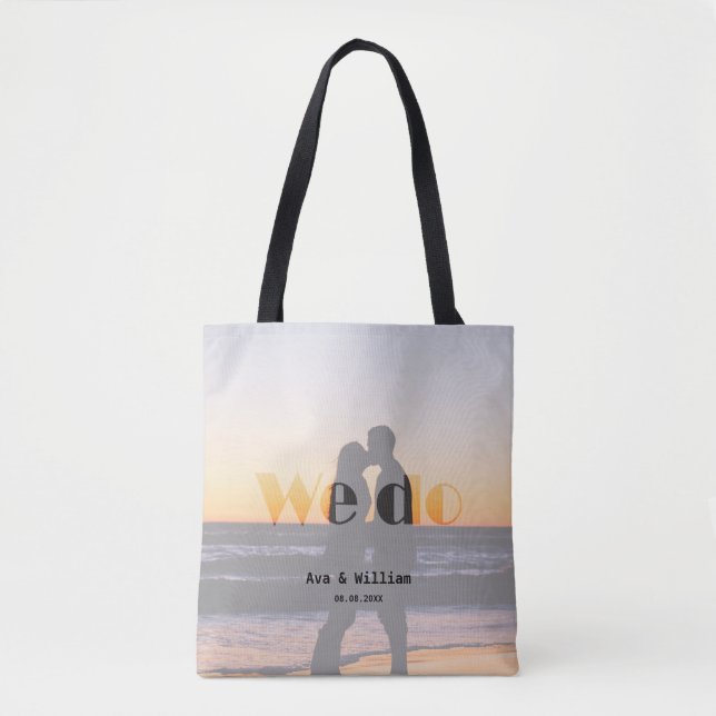 We Do - Romantic Summer Sunset Wedding Favour Tote Bag (Front)