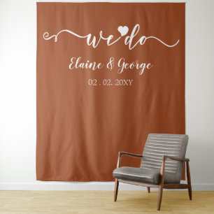 We Do Script Heart Wedding Photo Prop Backdrop