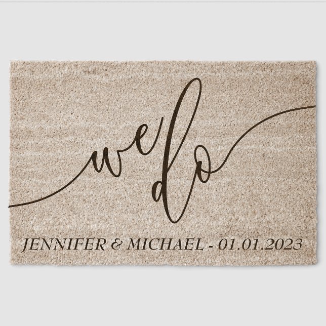 We do script wedding fiber doormat (Front)