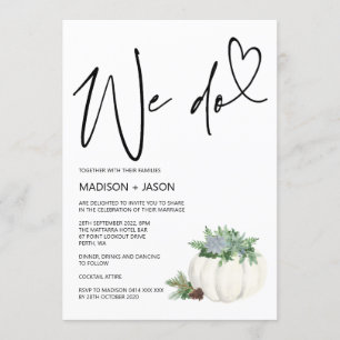 We Do Simple Modern Wedding Fall Thanksgiving Invitation