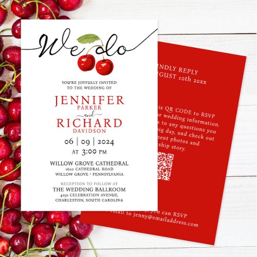 We do  Simple Rustic Cherries Fruits Wedding Invitation