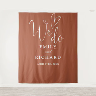 We Do Terracotta Wedding Photo Backdrop