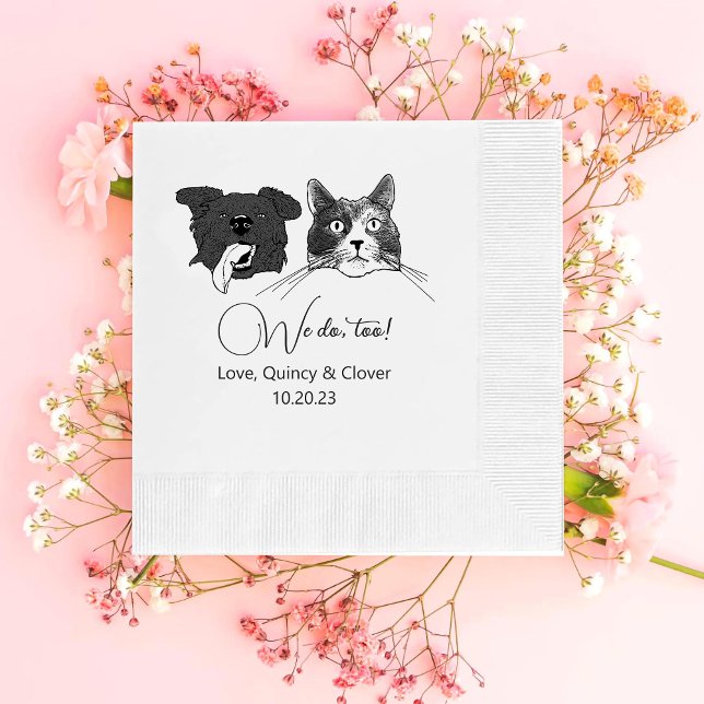 We Do Too Black And White Dog Personalized Napkins (Creator Uploaded)
