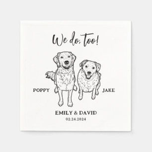 We Do Too Golden Retriever Sketch Dog Wedding Napkins