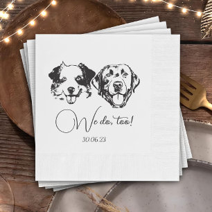 We Do Too Pets Custom Hand Drawing Wedding Napkins