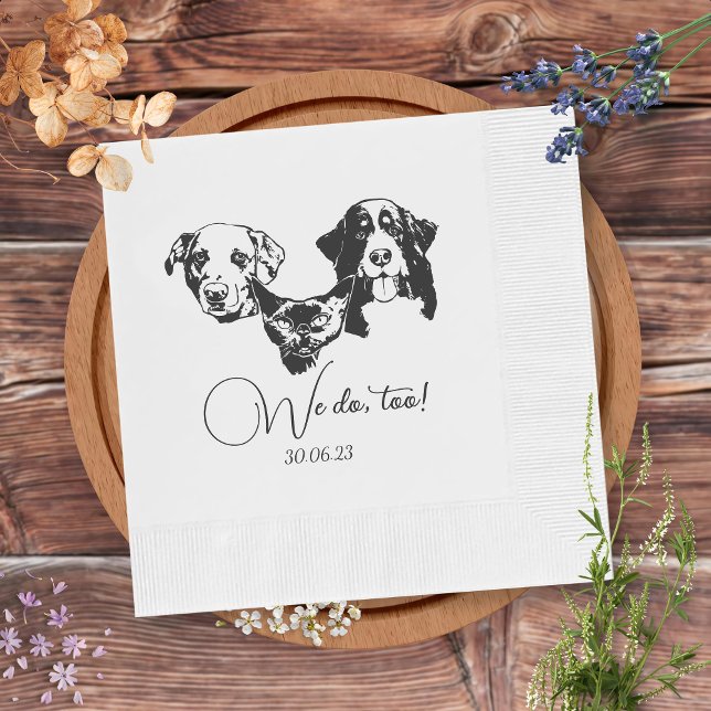 We Do Too Pets Custom Hand Drawing Wedding Napkins (Creator Uploaded)