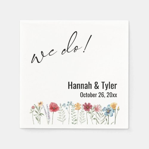 We Do Watercolor Meadow Wildflower Napkins