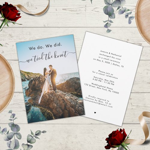 We Do We Did Tied the Knot Elopement Announcement