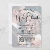 We Do We Did We Eloped! QR Code Wedding Reception Save The Date (Front)