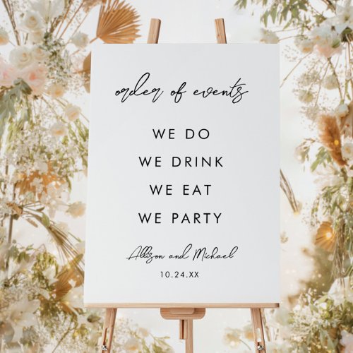 We Do We Drink We Eat We Party Wedding Reception Foam Board