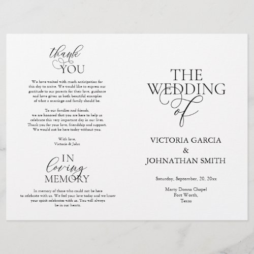 We Do Wedding Ceremony Foldable Program