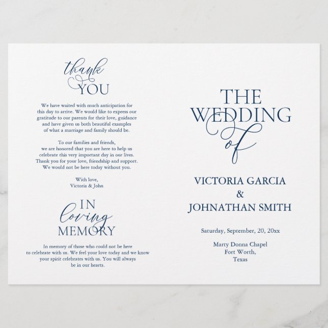 We Do, Wedding Ceremony Foldable Programs (Front)