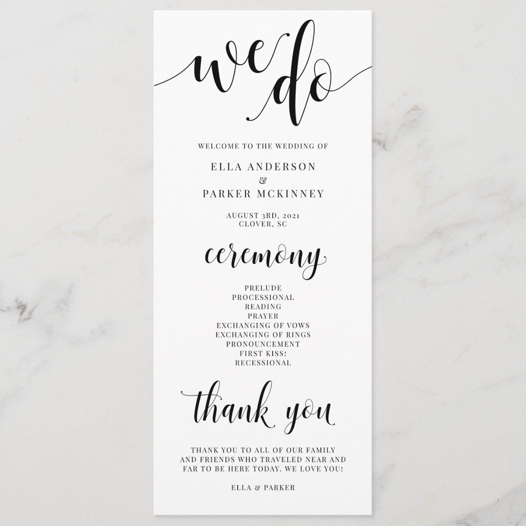 We Do Wedding Ceremony Program | Zazzle