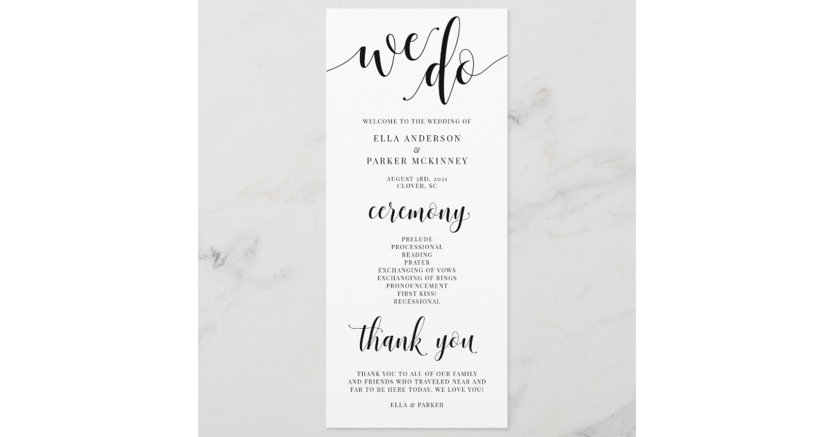 We Do Wedding Ceremony Program Zazzle