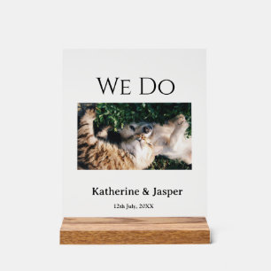 We do wedding engagement pet name photo date coupl acrylic sign