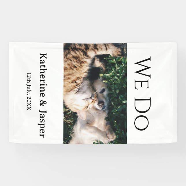 We do wedding engagement pet name photo date coupl banner (Horizontal)