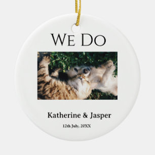 We do wedding engagement pet name photo date coupl ceramic ornament