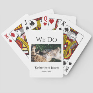 We do wedding engagement pet name photo date coupl poker cards