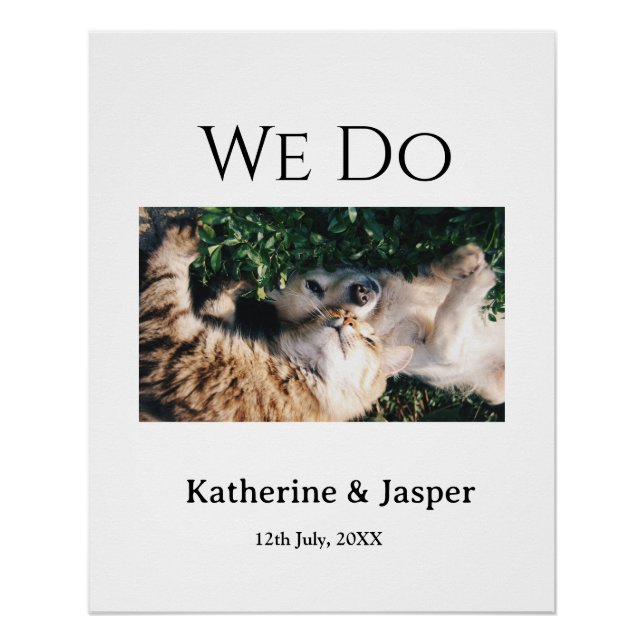 We do wedding engagement pet name photo date coupl poster (Front)