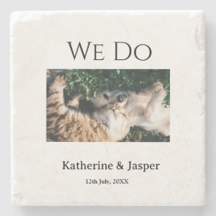 We do wedding engagement pet name photo date coupl stone coaster