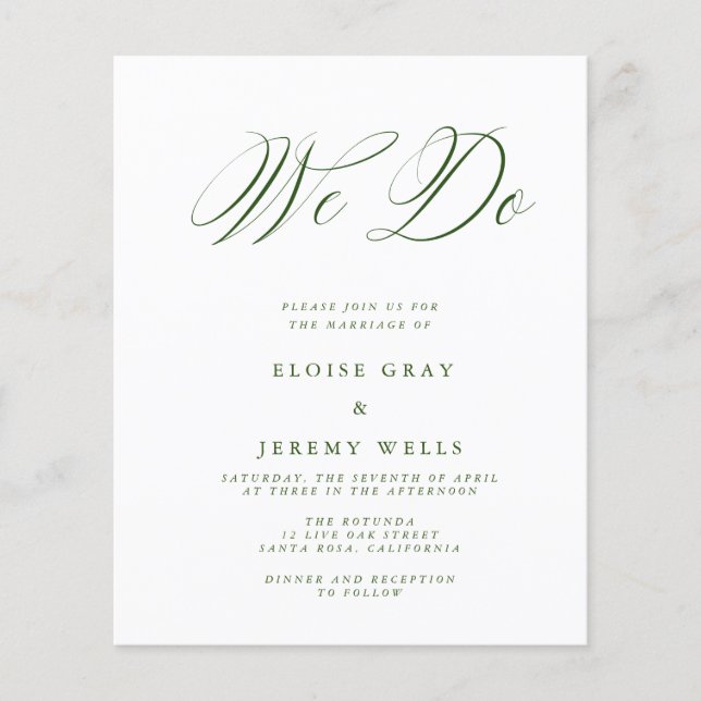 We Do Wedding Invitation (Front)