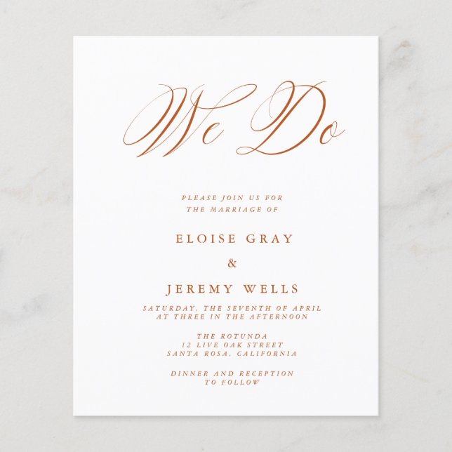 We Do Wedding Invitation (Front)